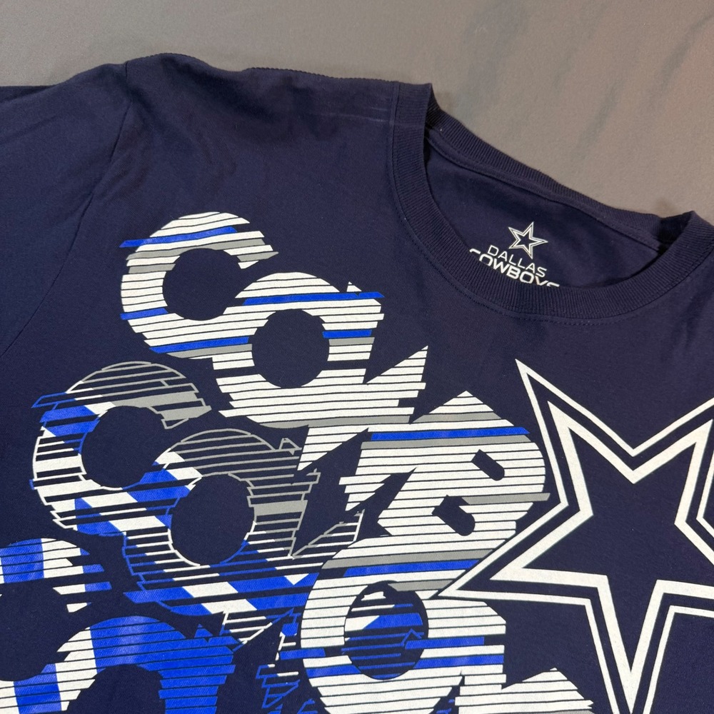 Dallas Cowboys NFL Graphic T-Shirt Navy Blue Mens XL Vintage Kmart Tag New